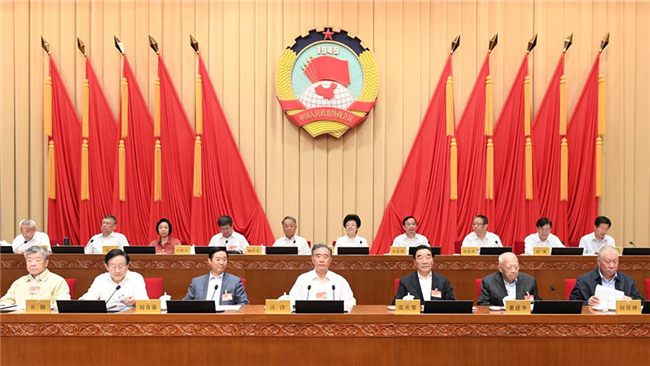 全国政协十三届常委会第十三次会议举行全体会议 汪洋出席