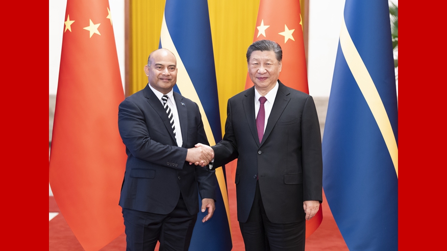  Xi Jinping Talks with President Adion of Nauru