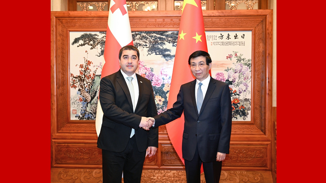 王沪宁会见格鲁吉亚议长帕普阿什维利