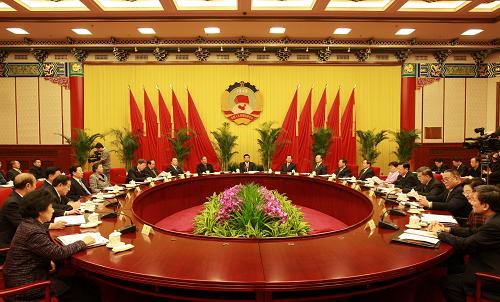 11月17日,政协第十一届全国委员会第二十次主席会议在北京召开。中共中央政治局常委、全国政协主席贾庆林主持会议并讲话。新华社记者 庞兴雷 摄