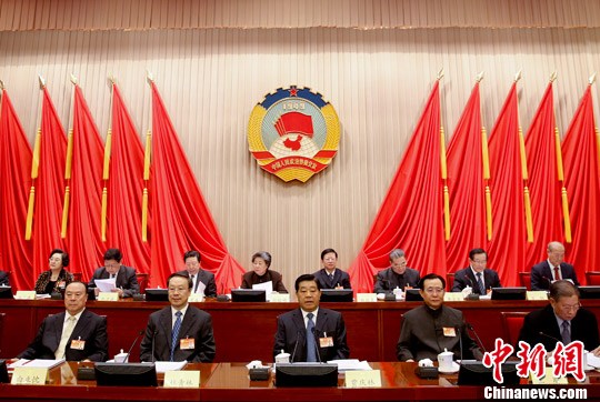 1月29日，中国人民政治协商会议第十一届全国委员会常务委员会第二十次会议在北京举行，全国政协主席贾庆林主持会议。中新社发 杜洋 摄