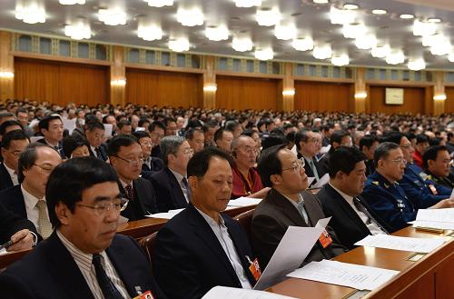 3月2日，全国政协十二届一次会议预备会议在北京人民大会堂举行。新华社记者 李学仁 摄