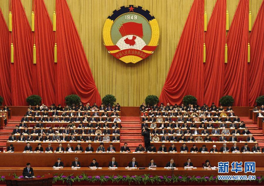 3月7日，全国政协十二届一次会议在北京人民大会堂举行第二次全体会议。 新华社记者 饶爱民 摄
